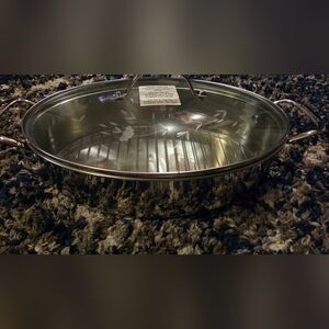 Princess House Silver Floral Roasting Pan with Rack